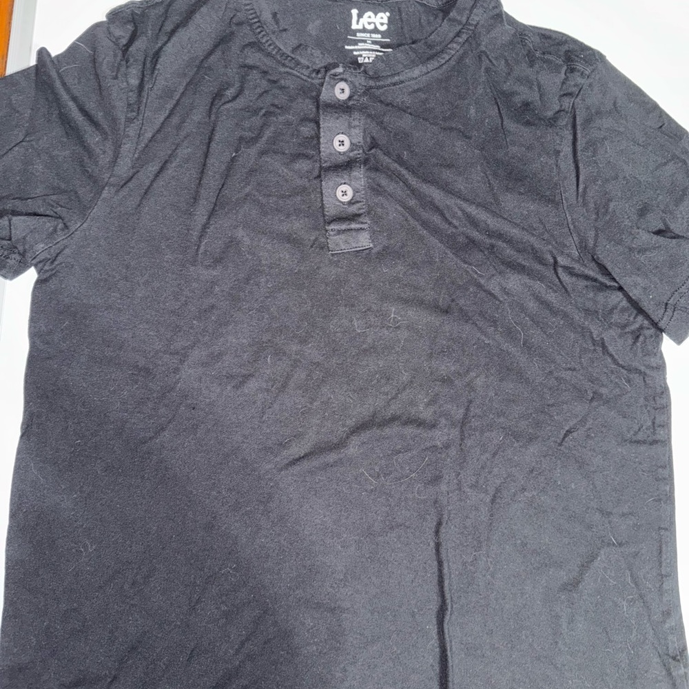 Lee Men’s Black Short-Sleeve Henley Shirt